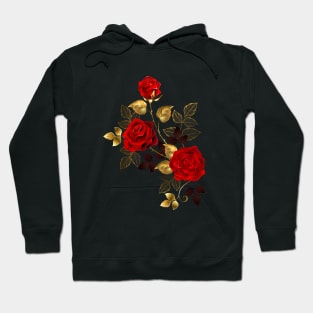 red gold rose flowers Hoodie